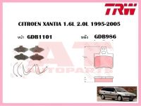 ผ้าเบรคชุดหน้า GDB1101 CITROEN XANTIA 1.6L 2.0L1995-2005 ยี่ห้อTRW ราคาต่อชุด