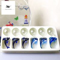 Floating glass Dolphin Fish tank decoration ornaments Miniature Figurines Handmade glass statue Blown Glass Bubble balls Pendant Decorative Accessorie