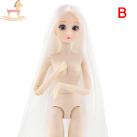 PCWFKEF 18 Movable Joints 30 cm 3D Eyes Plastic Doll Girl DIY Toy Multi-color Nude Body