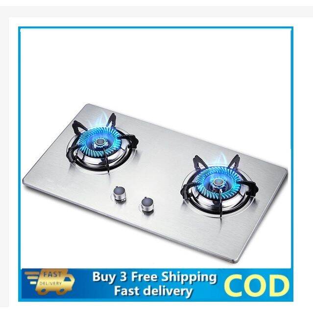 【Free Delivery】Gas stove double burner Gas stove burner Built in burner