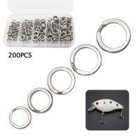 200pcs Lock Washers Set Double Circle Stainless Steel Fishing Split Ring Oblique Opening Corrosion-Resistant Outdoor Accessories Nails  Screws Fastene