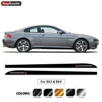 2 Pcs M Performance Decal Carbon Fiber Vinyl Door Side Stripe Skirt Sticker For BMW 6 Series E63 630I 635D 650I E64 2003-2010