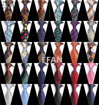 New Design Paisley Plaid Jacquard Woven Silk Mens Ties Neck Tie 8cm Striped Ties for Men Business Suit Business Wedding Party