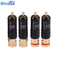 Sindax ปลั๊กสายสัญญาณ Wbt-0144ขั้วต่อ Rca ตัวผู้0144,ปลั๊ก Rca ปลั๊ก Rca ทองแดงแจ็คเสียบทรงหัวบัวขั้วต่อปลั๊ก10ชิ้น/ล็อต