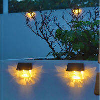 Solar Lights Outdoor 4 Packs Porch Lights For Decks Fence Waterproof Led Lights Stairs Patio Garden Yard Warm Lights