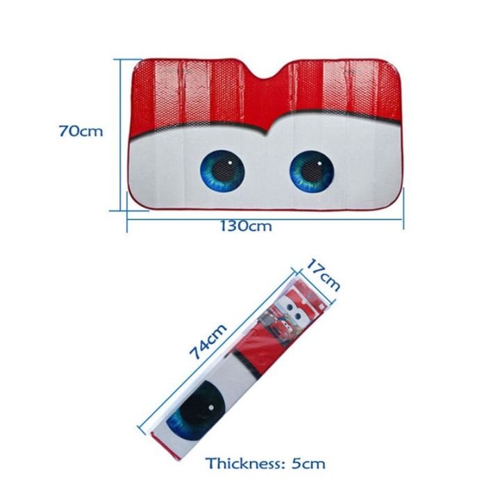 ที่บังแดดกระจกหน้ารถยนต์การ์ตูนตาโตน่ารักที่บังแดดกระจกรถยนต์ที่บังแดดกระบังแสงกันเครื่องสร้างน้ำแข็งเกล็ดหิมะที่บังแดดอุปกรณ์เสริมปลอกรถยนต์