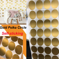 【 Cw】gold Polka Circle Dots สติ๊กเกอร์ติดผนังสำหรับห้องเด็กทารกเนอสเซอรี่ Tiny Polka Round วอลล์เปเปอร์ตกแต่งบ้านของขวัญเด็ก Wall Art Mural