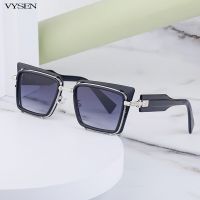 Luxury Square Frame Sunglasses For Men 2023 New Trend Designer Sunglass Women Metal Rectangle Sun Glasses Ladies Shades UV400