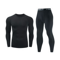 Thermal Underwear Sport Sets Mens Fitness Quick-Drying Compression T-Shirt Long Sleeve T-Shirt Tights Leggings Sport Track Suit