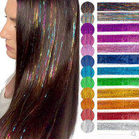 Golden Thread Straight Hair Hair Extension Seven Colors Bright Silk Hairpiece Dazzling Colors Hair