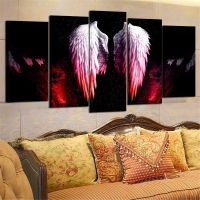 Lucifer Fallen Angel Wings Wall Art ผ้าใบ HD พิมพ์โปสเตอร์ภาพภาพวาดตกแต่งบ้านสำหรับห้องนั่งเล่น