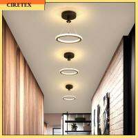 CIRETEX ห้องนั่งเล่นสมัยใหม่ Led สีดำและสีขาว,โคมไฟไฟทางเดินระเบียงโคมไฟติดเพดาน Led ทนทาน