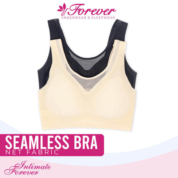 Intimate Forever A3018 Seamless Full cup Bra with Net Fabric Cleavage Cover and No Back Hook