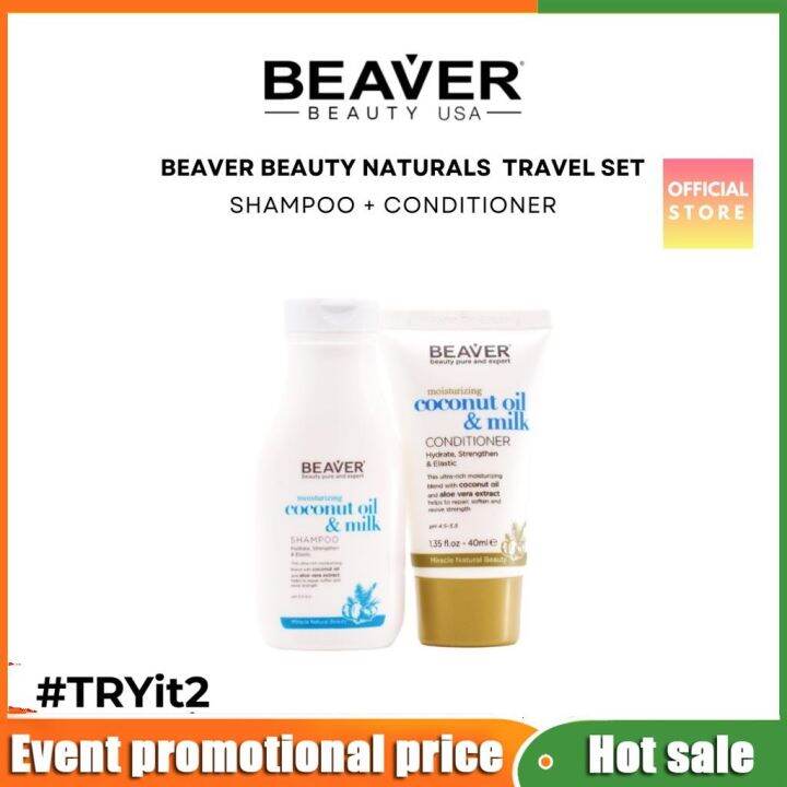 Beaver Beauty Naturals Coconut and Quinoa Shampoo Conditioner Travel