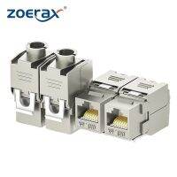 ZOERAX แจ็คตัวเชื่อมต่อ Cat7 Cat6a 1ชิ้น Cat7แจ็คตัวเชื่อมต่อแจ็ค RJ45ชนิดไม่มีตัวยึดโมดูลสังกะสีอัลลอยด์สำหรับสายเคเบิล22ถึง26 AWG