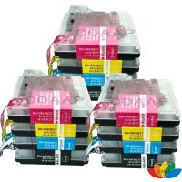 12 INK Cartridges LC-38 LC-61 LC-1100 LC-980 LC-990 For Brother DCP-6690CW DCP-385C DCP-585CW DCP-395CN Printer