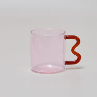 Colored Glass Cups Original Design Colorful Waved Ear Glass Mug Handmade Simple Wave Coffee Cup for Hot Water