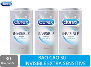 HCMCombo 3 hộp Bao cao su Durex Invisible siêu mỏng 30 bao