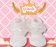Chính hãng Ggomoosin Giày tập đi cho bé cưng Princess White