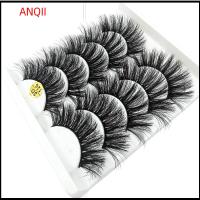 ANQII SKONHED 5 Pairs แต่งตา เป็นธรรมชาติ Wispy Flared ต่อขนตา ขนตาปลอม Crisscross 3D Faux Mink Hair