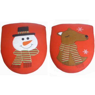 ตกแต่งคริสต์มาสฝาครอบที่นั่งชักโครก Snowman Elk Toilet Lid Decor Elf New Year Xmas Christmas Bathroom Ornaments Supplies