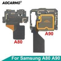 Aocarmo NFC เซนเซอร์เสาอากาศโมดูลขดลวดเหนี่ยวนำเฟล็กซ์ฝาครอบเมนบอร์ดเหมาะสำหรับ Samsung Galaxy A80 A90