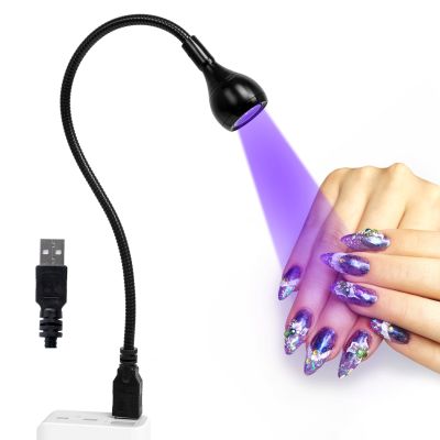 Mini UV Lamp Nail Lights Dryer Led USB Gel Curing Ultraviolet Lampe Flexible Manicure Pedicure DIY Tools Rechargeable Flashlights