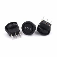 10PCS 23mm 3 PINS 3 Position ON-OFF-ON SPDT Round Rocker Switch 6A/250V 10A/125V AC