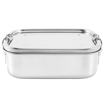 Stainless Steel Lunch Food Container with Lock Clips and Leakproof Design, 800ML Bento Boxes Lunch Container for Kids or Adults-Dishwasher Safe - Stainless Lid