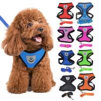 9 Colors Dogs Puppy Harness Collar Cat Dog Adjustable Vest Walking Lead Leash Soft Breathable Mesh Harness For Small Medium Pet Collars