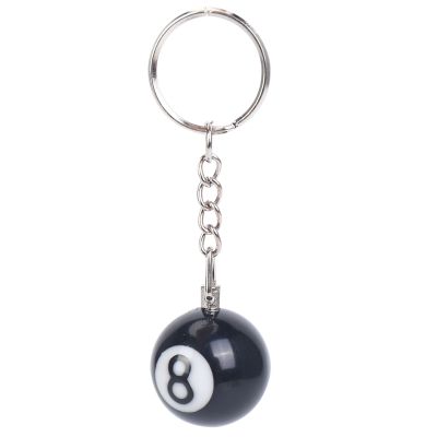 2x billiard ball key chain key ring happy No. 8