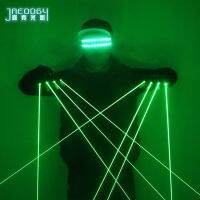 2 in 1 New High Quality Green Laser Gloves Nightclub Bar Party Dance Singer Dance Props DJ Mechanical Glasses LED Light