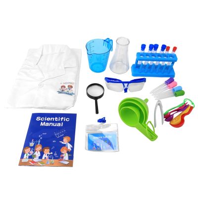 Kids Science Kit, Kids Science Experiment Kit with Lab Coat DIY Chemistry Set Scientist Costume Dress Up