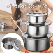 COMBO 5 NỒI , Bộ 5 nồi inox dung tích cực lớn , nấu được bếp từ
