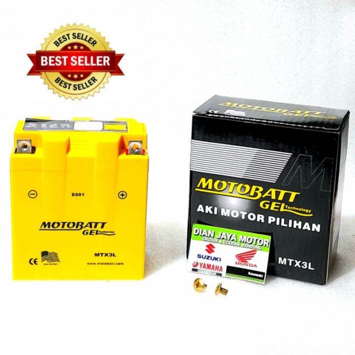 AKI MOTOBATT KERING MF MTX3L RX-KING / SATRIA RU / NINJA RR AKI MOTOR