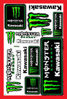 สติกเกอร์ Monster Kawasaki สติกเกอร์แต่งรถ สำหรับรถมอเตอร์ไซค์ ติดรถยนต์ หมวกกันน็อค โลโก้  Stickersยอดฮิด จำนวน 1 แผ่น