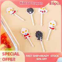 Kocoo ส้อมพลาสติกผลไม้การ์ตูนสร้างสรรค์10/6ชิ้นส้อมเค้กปากส้อมขนาดเล็กหวาน