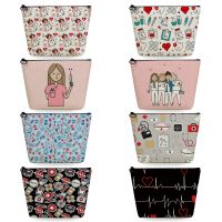 【jw】๑✆△  Cartoon Doctor Print Womens Fashion Clutch Transfer Makeup Toiletry