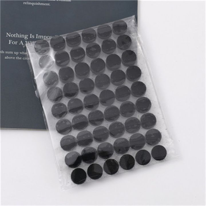 100pairs-dot-fastener-hook-loop-tape-strong-self-adhesive-nylon-magic-sticker-black-white-interlocking-diy-accessories-10-30mm