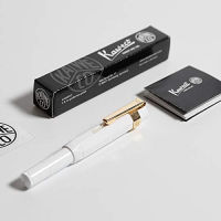 Kaweco Sport Classic Fountain Pen White, Fine Nib with Kaweco Sport Octagonal Clip Gold