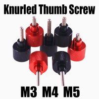 1PCS M3 M4 M5 5mm-60mm Aluminium Alloy Stainless Knurled Thumb Screw Hand Grip Knob Step Bolt Screw Black/Red Hand Tighten Screw Fasteners