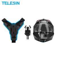 ▪✵ TELESIN Motorcycle Helmet Mount Strap Front Chin Quick Relese Mount for GoPro Hero 10 9 8 7 6 5 Insta360 Osmo Action Accessories