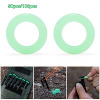 50/200pcs Canopy Nail Ring Multi functional Silicone Tent Nail Rings O shaped Warning Outdoor Camping Hiking Tents Accessories