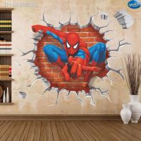 ☏☢ Spider Man Wall Stickers For Teens Rooms Marvel Superman Classic Gesture Self Adhesive Wallpapers Murals Home Decoration Modern