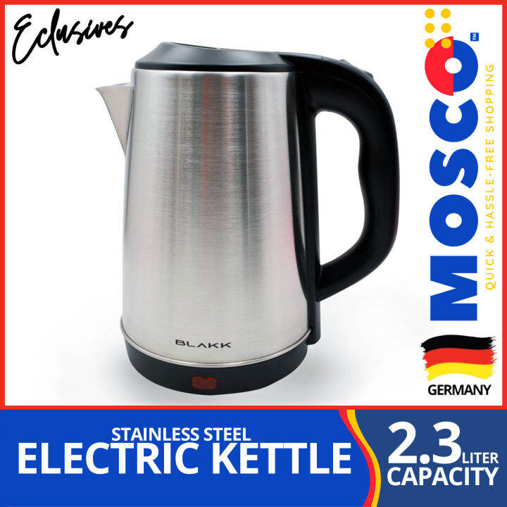Blakk­™ Electric Kettle 2.3 Liters True Stainless Steel Lazada PH