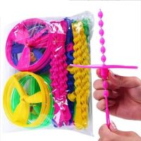 10set/bag Colorful Plastic Hand Push Flying Kids Birthday Favors Guests Treat School Goodie Filler