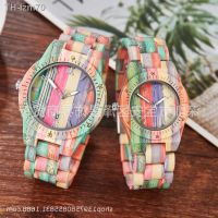 ⌚ นาฬิกา Sell lots of new wood table fashion colour color bamboo men and women lovers watch supply individuality