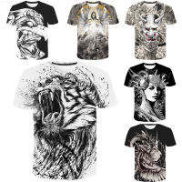 Street samurai men and womens Japanese Harajuku T-shirt Animals Girl 3D printing fashion large T-shirt top unisex clothes {plenty}