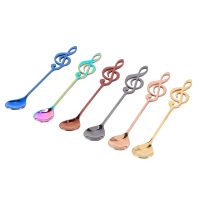 Music Note Spoons 6-Pack Cute Teaspoons 18/10 Stainless Steel Staff Musical Notation Shaped Coffee Spoons