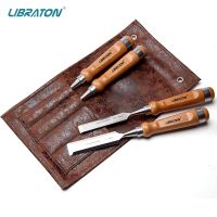 4Pcs Chisel Set 300mm Libraton Woodworking Chisel Set, 4Pcs Cr-V Wood Chisels Set, Professional Chisels With Leather Pouch For Carpenter